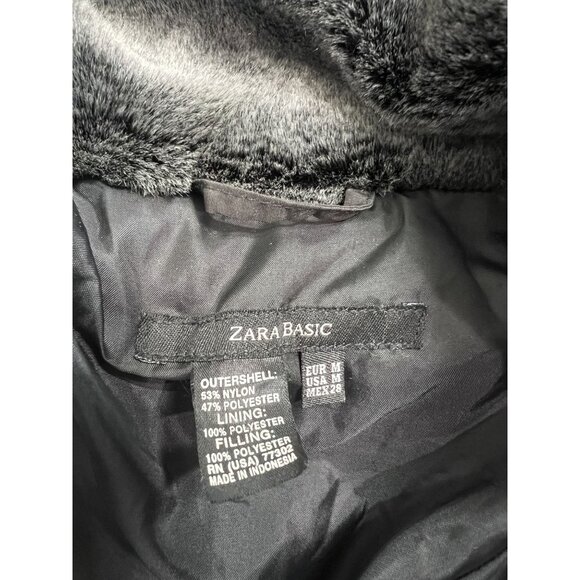 Zara Basic Faux Fur Lined Jacket in Black - Picture 3 of 3